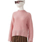 Rosafarbener, gerippter Pullover aus Cashmere und Cotton