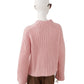 Rosafarbener, gerippter Pullover aus Cashmere und Cotton