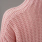 Rosafarbener, gerippter Pullover aus Cashmere und Cotton