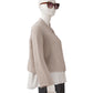 Taupefarbene, grob gestrickte Strickjacke aus Cashmere und Cotton