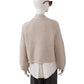 Taupefarbene, grob gestrickte Strickjacke aus Cashmere und Cotton