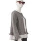 Graue Strickjacke mit Lurexfäden