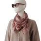 Rosa/Bordeauxfarbener gemusterter Cashmere-Schal