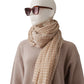 Creme/Sandfarbener, gemusterter Cashmere-Schal