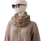 Braun/Sandfarbener, gemusterter Cashmere-Schal