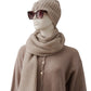 Taupefarbener, grob gestrickter Schal aus Cashmere und Cotton