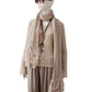 Taupefarbener, grob gestrickter Schal aus Cashmere und Cotton