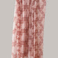 Rosa/Bordeauxfarbener, gemusterter Cashmere-Schal
