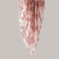 Rosa/Bordeauxfarbener gemusterter Cashmere-Schal
