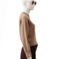 Camelfarbener Pullover mit Ärmel-Schlitz