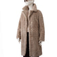 Taupefarbener Fake-Fur Mantel
