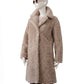 Taupefarbener Fake-Fur Mantel