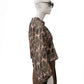 Sandfarbene, gemusterte Bluse