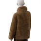 Beige/Braune Fake-Fur Jacke