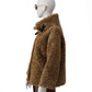 Beige/Braune Fake-Fur Jacke