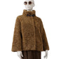 Beige/Braune Fake-Fur Jacke