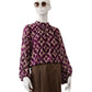 Brombeerfarbene, gemusterte Bluse