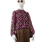 Brombeerfarbene, gemusterte Bluse