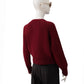 Bordeauxfarbener Pullover mit Knopfleiste
