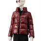 Bordeauxfarbene Lack-Daunenjacke