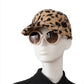 Sandfarbene Leo-Print Teddy-Cappy
