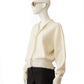 Cremefarbene Strickjacke mit Perlen