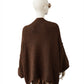 Dunkelbraune Oversize-Strickjacke