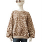Sandfarbenes Leo-Print Sweatshirt