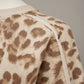 Sandfarbenes Leo-Print Sweatshirt