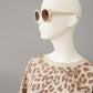 Sandfarbenes Leo-Print Sweatshirt