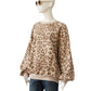 Sandfarbenes Leo-Print Sweatshirt