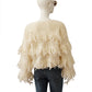 Cremefarbener Pullover mit Fransen