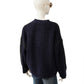 Dunkelblauer Pullover mit Studs und abnehmbarem Rollkragen