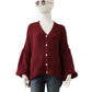 Bordeuaxfarbene Oversize-Strickjacke