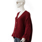 Bordeuaxfarbene Oversize-Strickjacke
