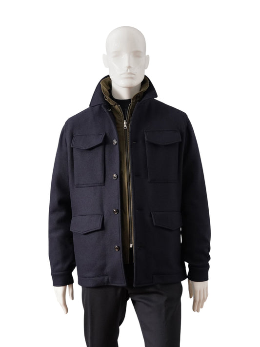 Dunkelblaue Jacke mit olivfarbener, herausnehmbarer Innenjacke von Valstar – Ansicht 3