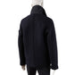Dunkelblauer, zweireiheige Caban-Jacke aus gekochter Wolle "Ghost Piece"
