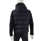 Dunkelblaue Wolljacke mit gestrickten Ärmeln "Ghost-Piece"