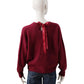 Bordeauxfarbener Pullover mit Schleife