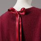 Bordeauxfarbener Pullover mit Schleife