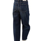 Dunkelblaue boyfriend Jeans mit verkürzter Länge "Stover-X"
