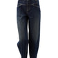 Dunkelblaue boyfriend Jeans mit verkürzter Länge "Stover-X"