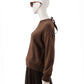 Brauner Pullover mit Schleife
