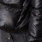Schwarze Daunenjacke mit Kapuze