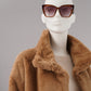 Camelfarbener Fake-Fur Mantel