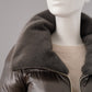 Dunkelgraue Daunenjacke mit Fake-Fur Kragen