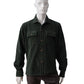 Dunkelgrünes Cord-Overshirt