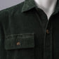 Dunkelgrünes Cord-Overshirt