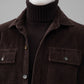 Dunkelbraunes Cord-Overshirt