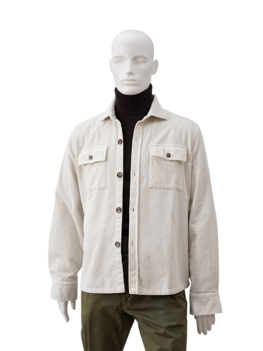 Cremefarbenes Cord-Overshirt
